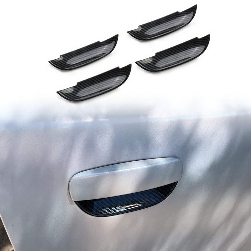 crosselec Carbon Fiber 4pcs Door Handles Bowl Cover Trim Decals Bezel for Dodge Charger 2011+ - Image 1